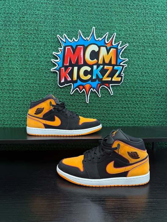 Jordan Other - Air Jordan 1 Mid SE Black Vivid Orange Men’s Size 10.5 Pre-Owned